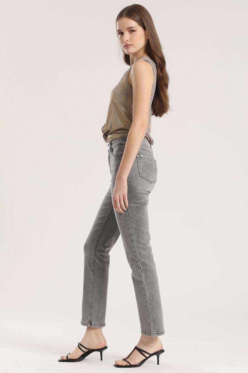 Jeans slim strass Liola mujer gris-1