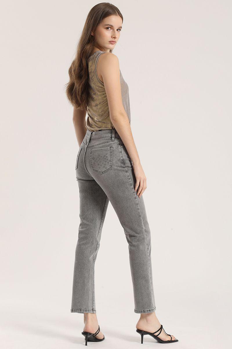 Jeans slim strass Liola mujer gris-2