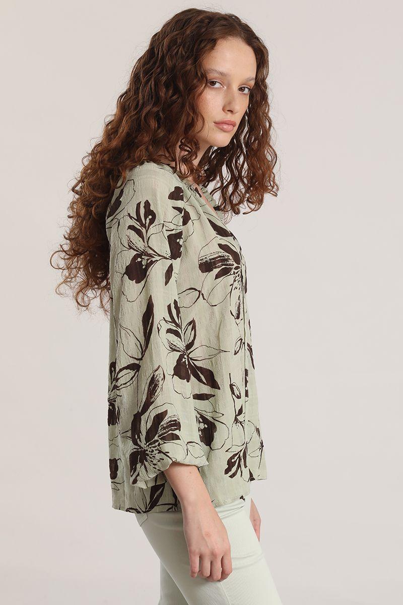 Blusa estampado floral liola mujer verde-2