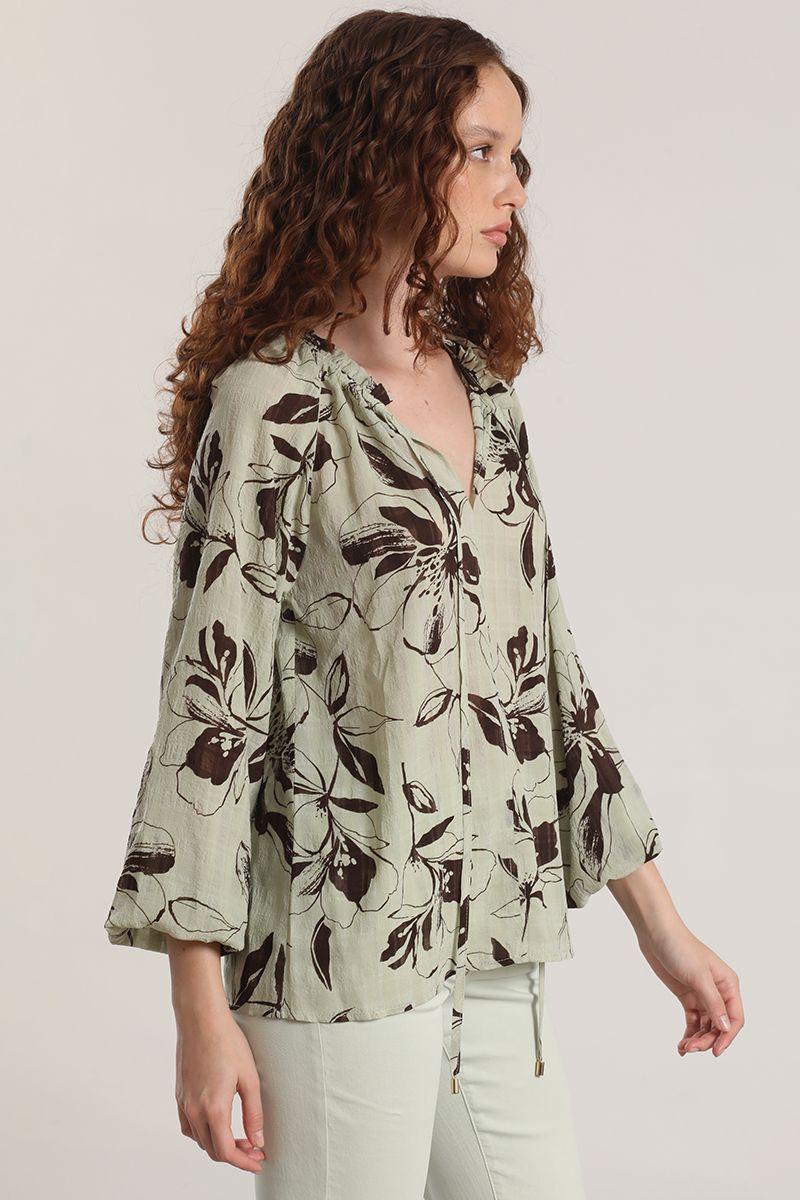 Blusa estampado floral liola mujer verde-3