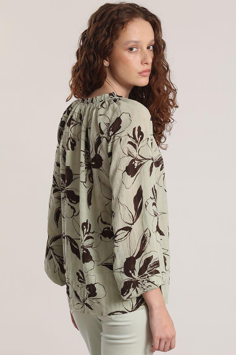 Blusa estampado floral liola mujer verde-4