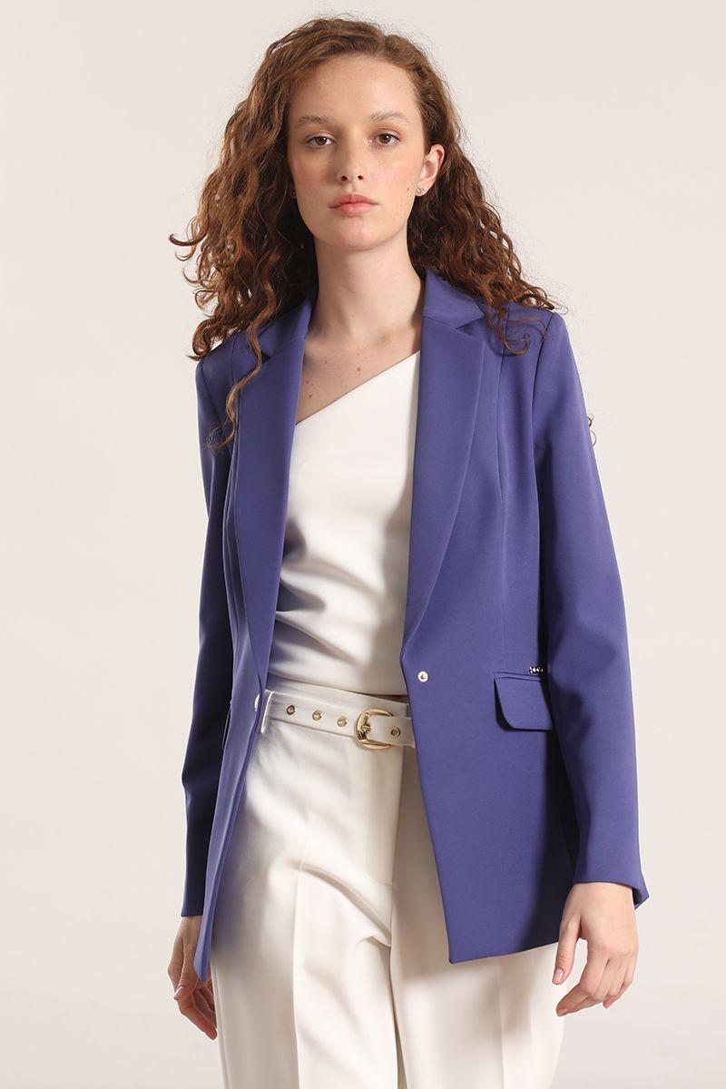 Blazer entallado clásico Liola mujer azul-3