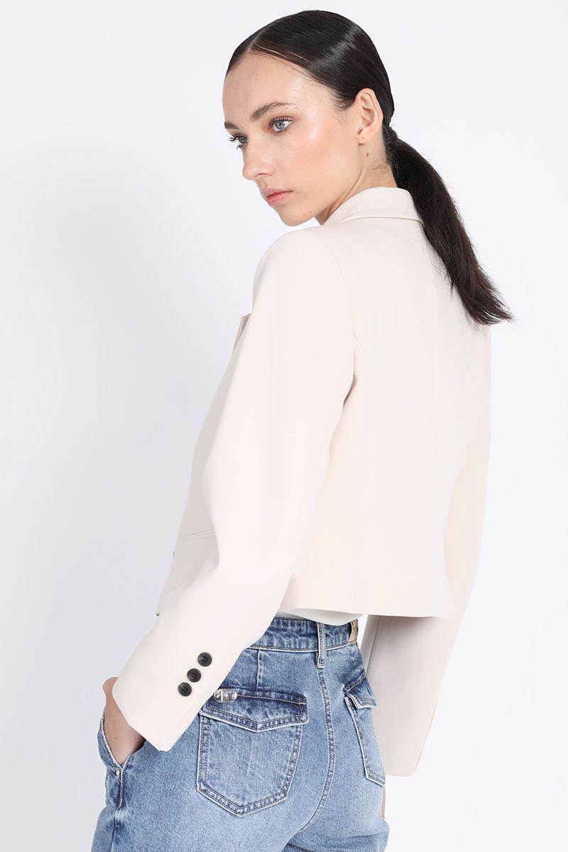 Blazer Cropped Cruzado, Crudo Liola-4