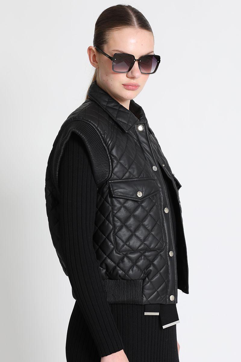 Chaqueta Tipo Bomber Negro Liola-2