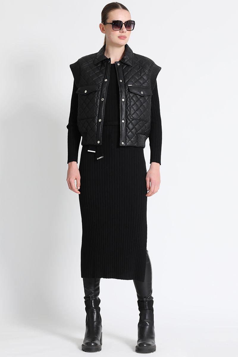 Chaqueta Tipo Bomber Negro Liola-4