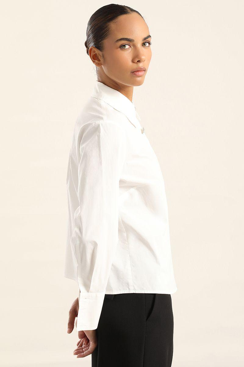 Camisa Algodon, Boton Joya, Crudo Liola-5