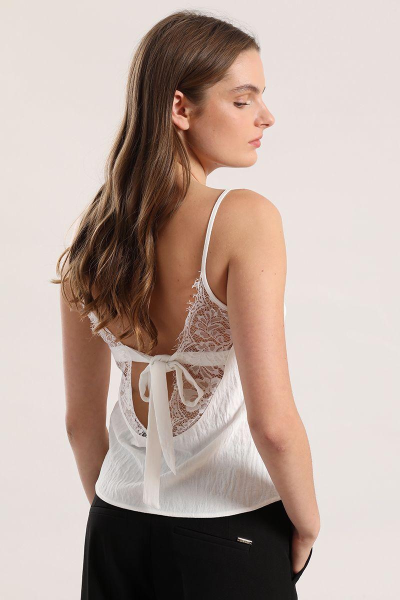 Top lencero lazo mujer Liola crudo-4