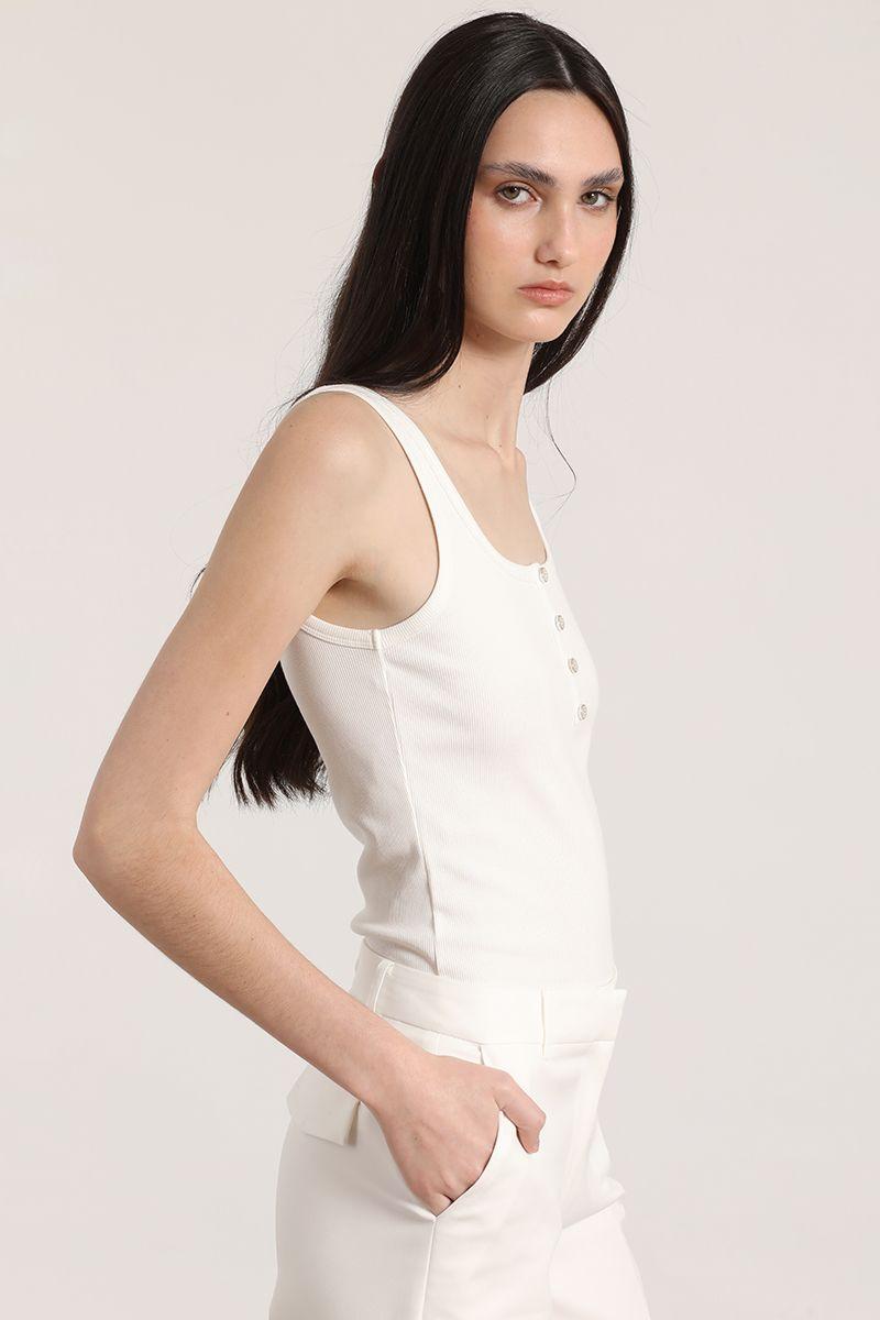 Top con botones Liola mujer crudo-5