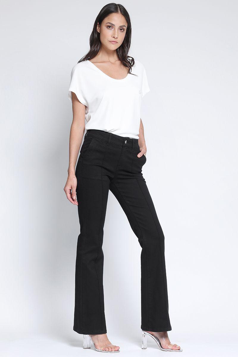 Jeans Bootcut Tiro Medio Negro Liola-0