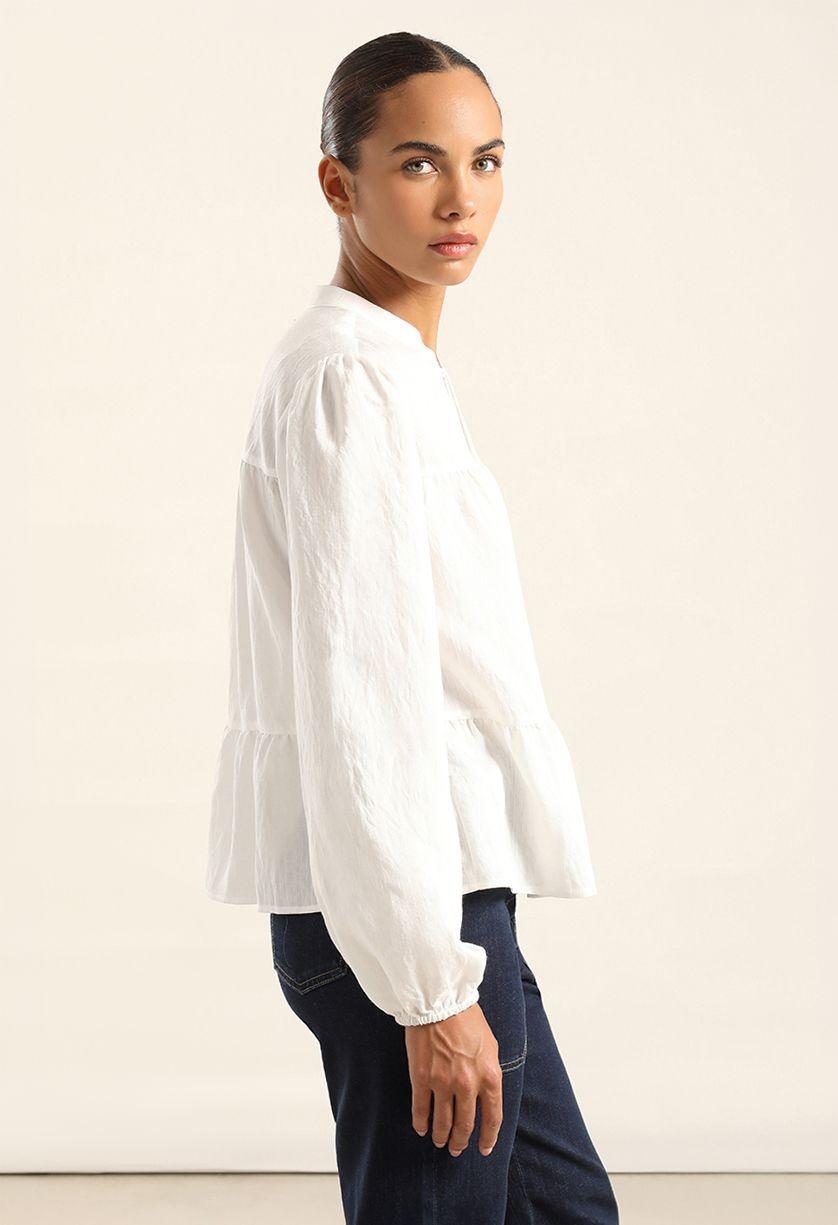 Blusa Romantica Paneles, Crudo Liola-2