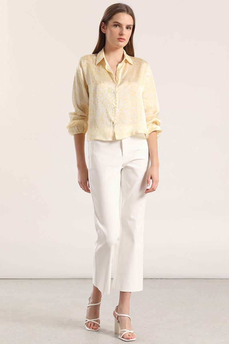 Blusa satin estampado manchas liola mujer amarillo-1
