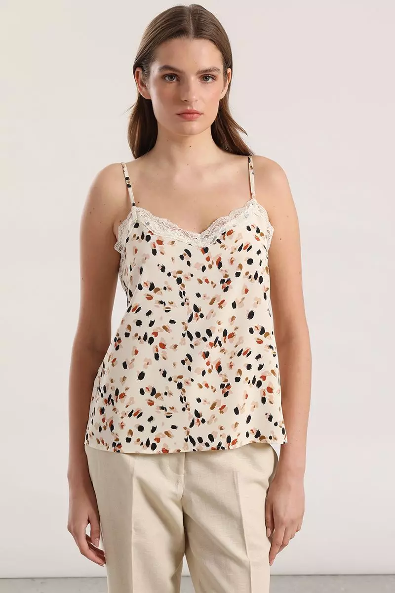 Top lencero estampado pintas Liola mujer crudo-0