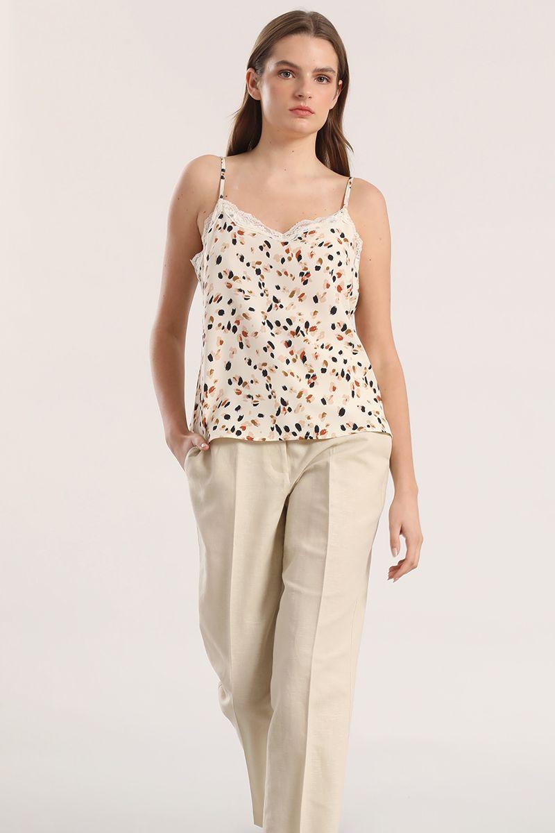 Top lencero estampado pintas Liola mujer crudo-1
