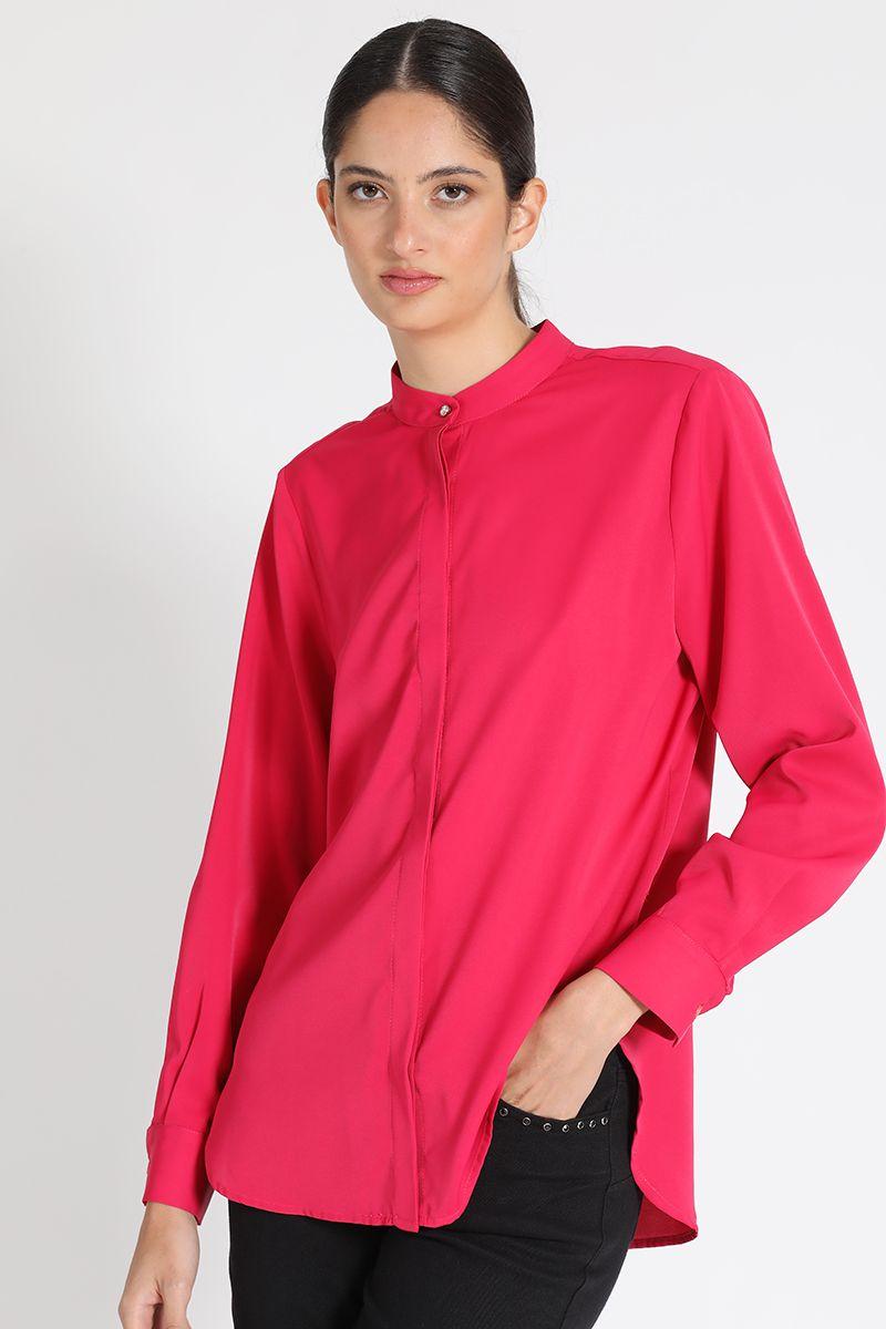Blusa Cuello Mao Fucsia Liola-0