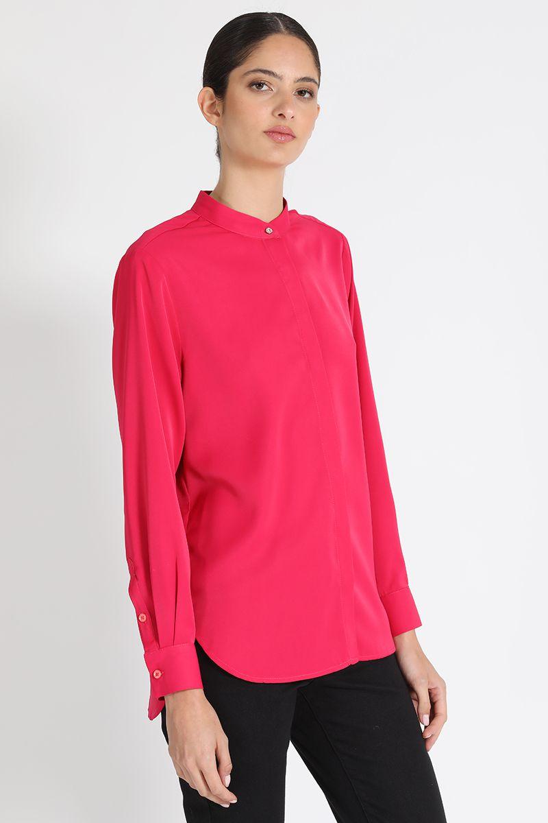 Blusa Cuello Mao Fucsia Liola-2