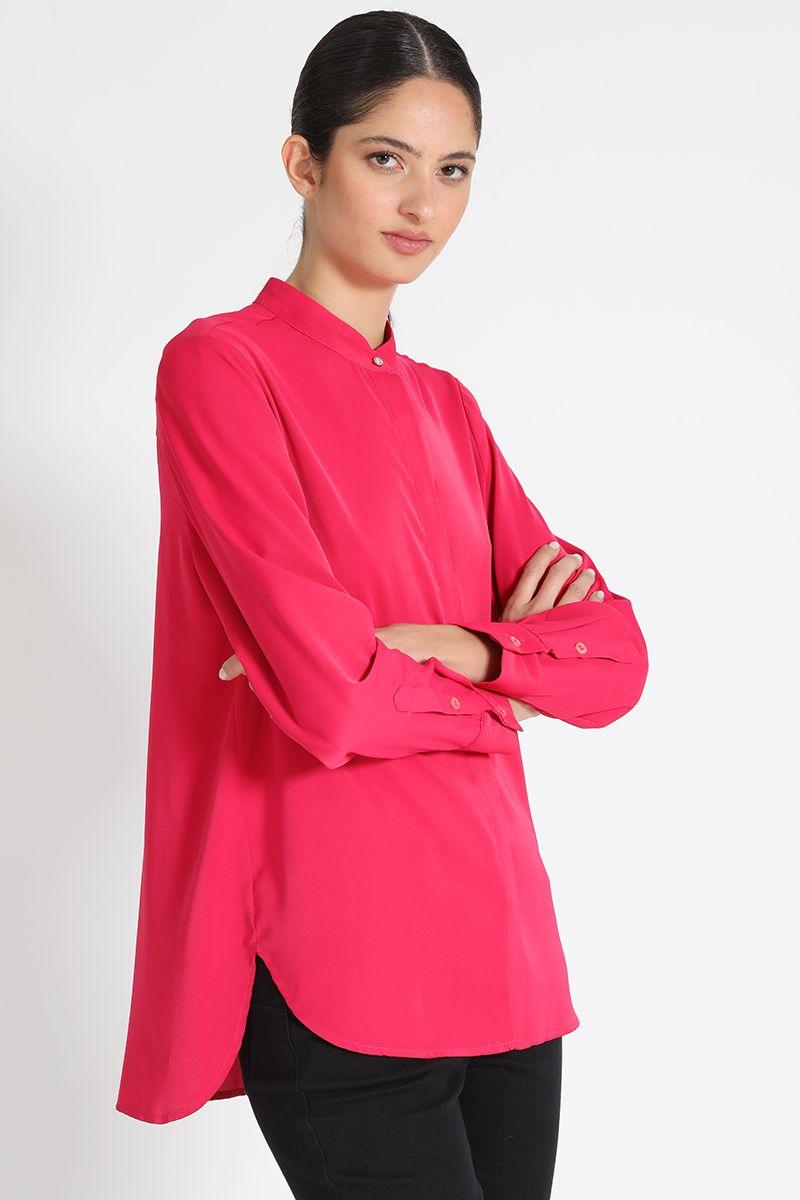 Blusa Cuello Mao Fucsia Liola-5