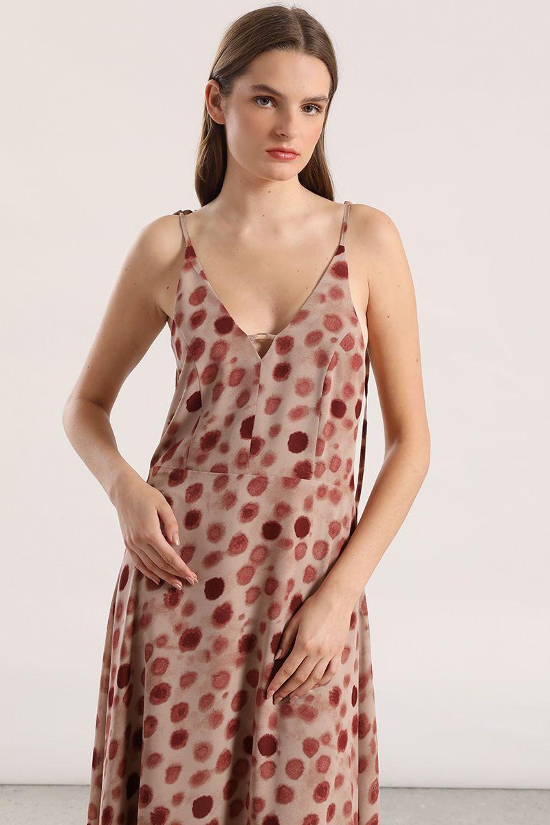 Vestido maxi estampado mujer Liola rosa-1