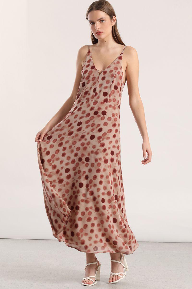 Vestido maxi estampado mujer Liola rosa-2