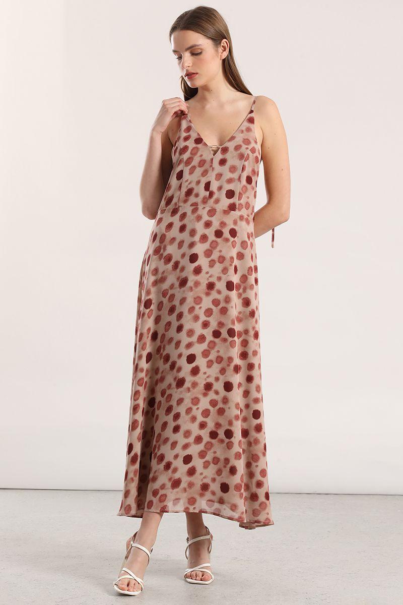 Vestido maxi estampado mujer Liola rosa-4