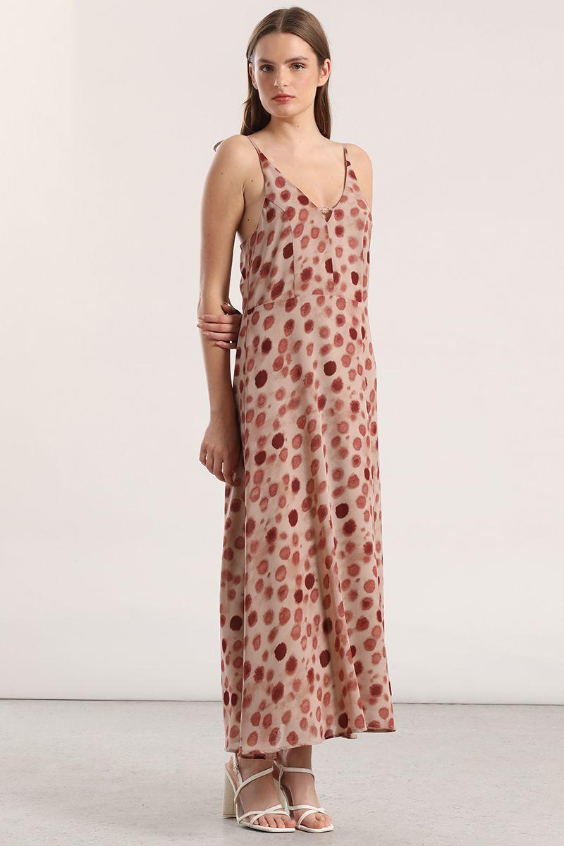 Vestido maxi estampado mujer Liola rosa-5