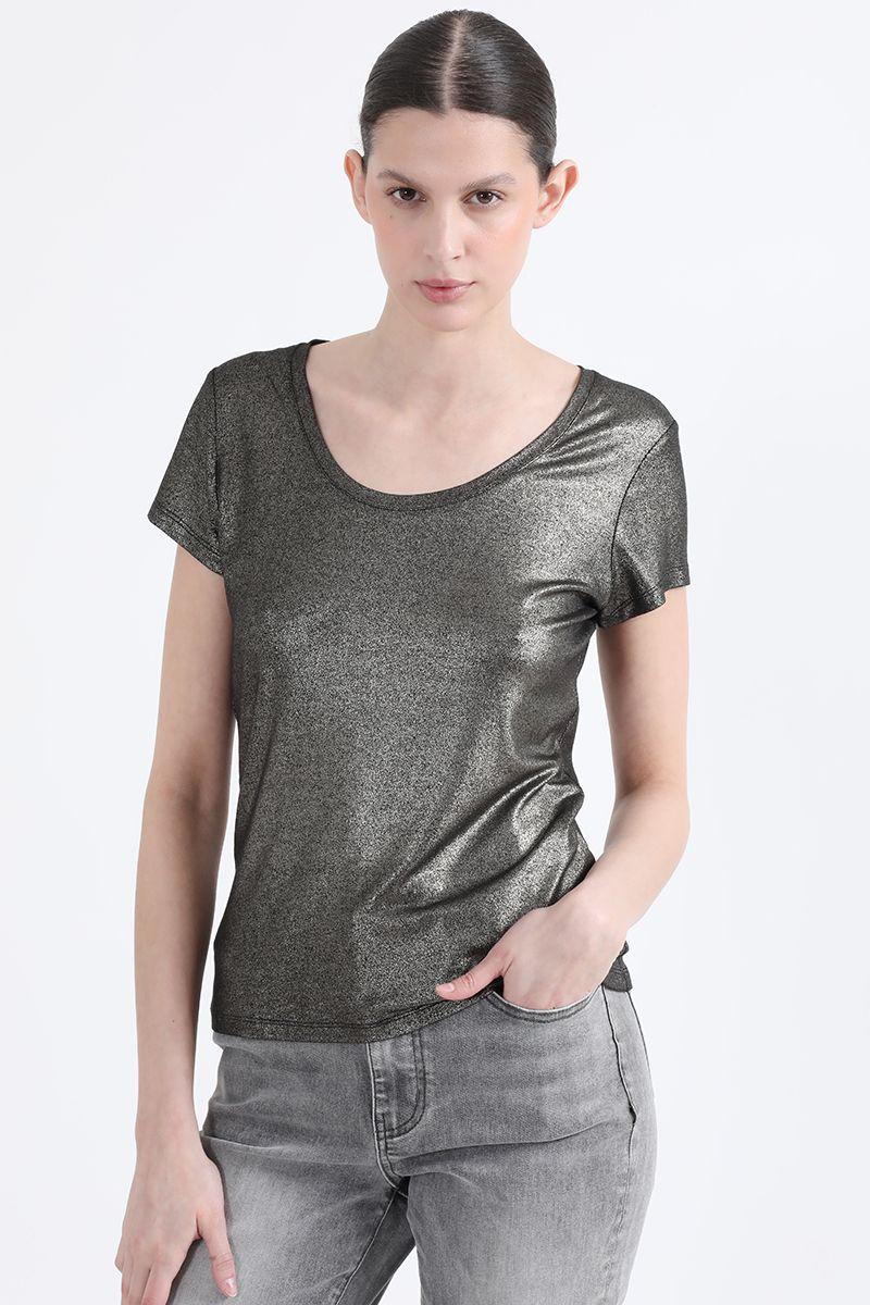 Polera Metalizada, Negro Liola-0