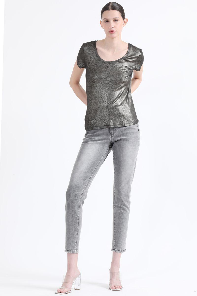 Polera Metalizada, Negro Liola-1