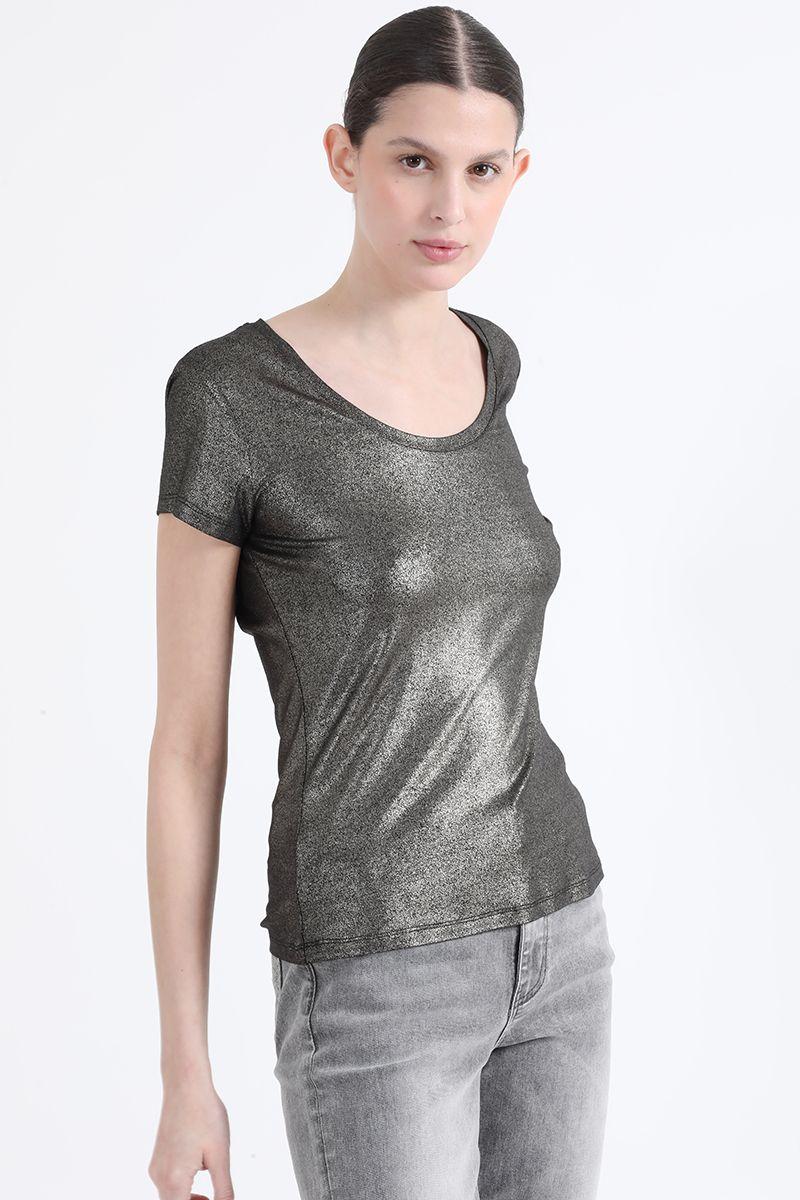 Polera Metalizada, Negro Liola-2