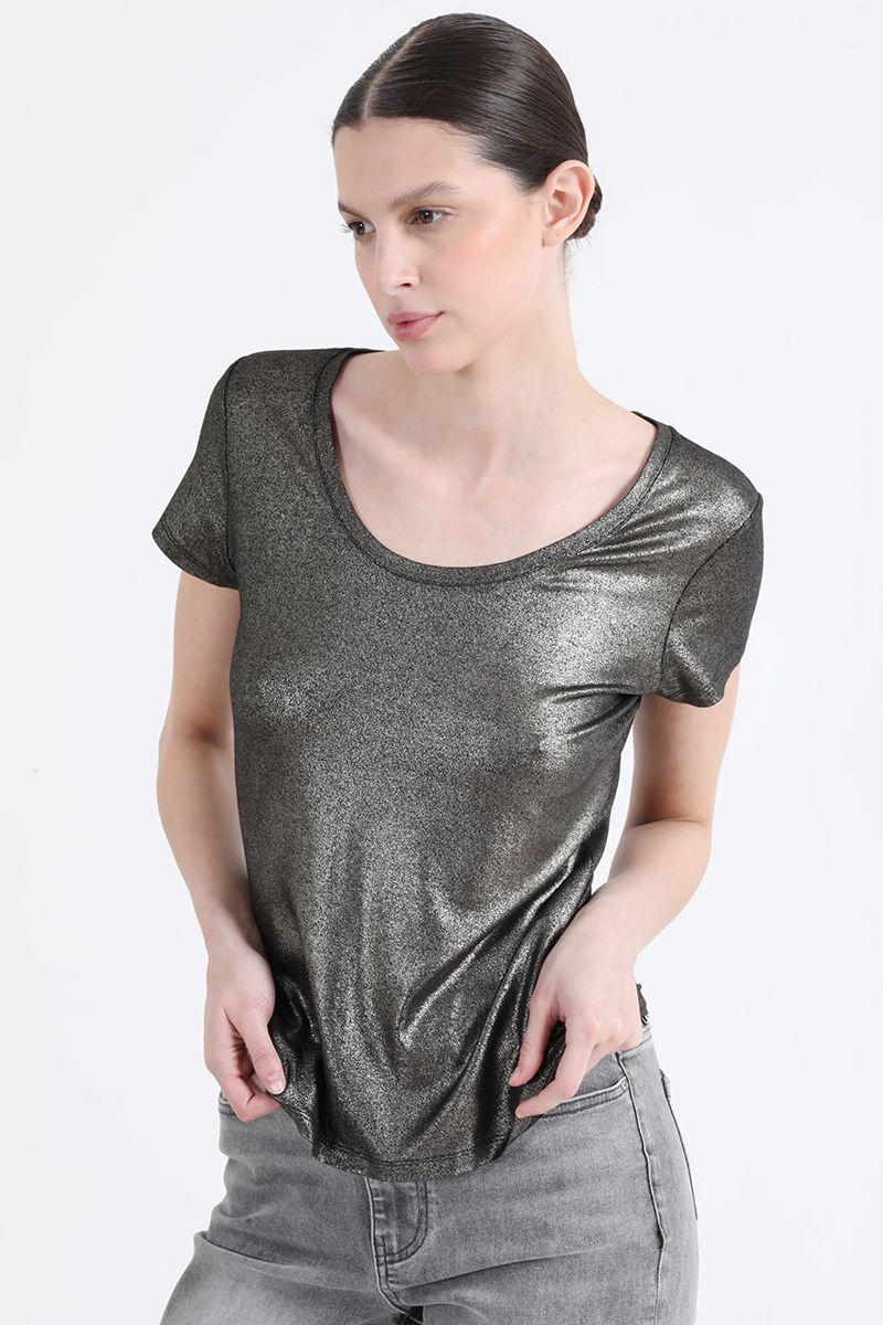 Polera Metalizada, Negro Liola-5