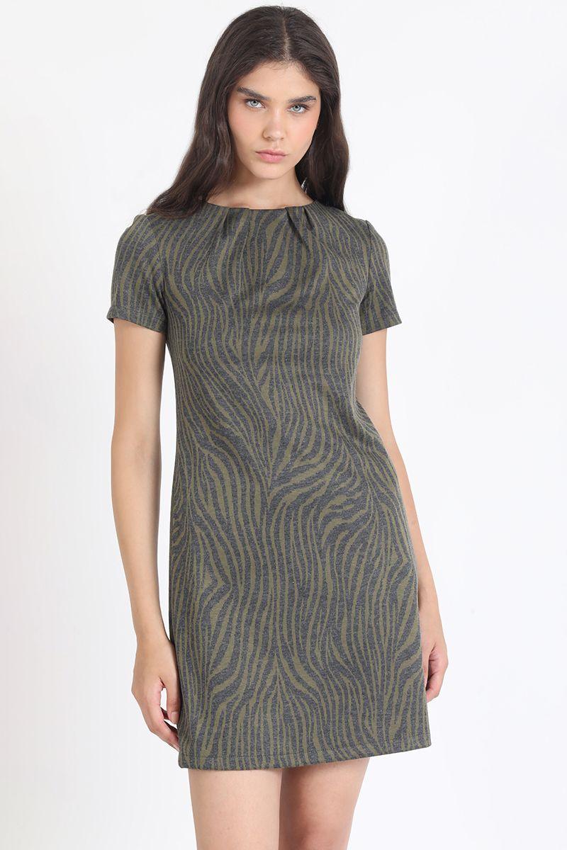 Vestido Estampado Animal, Verde Liola-3