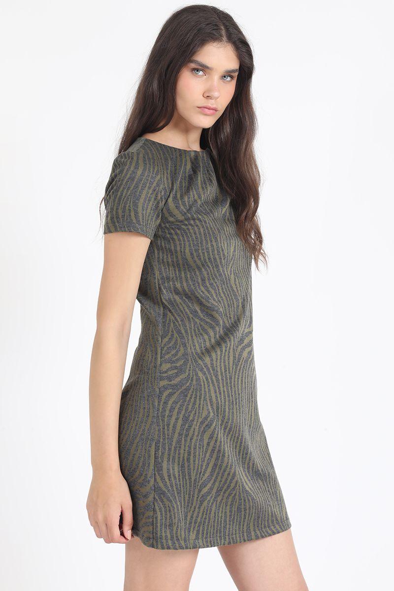 Vestido Estampado Animal, Verde Liola-4