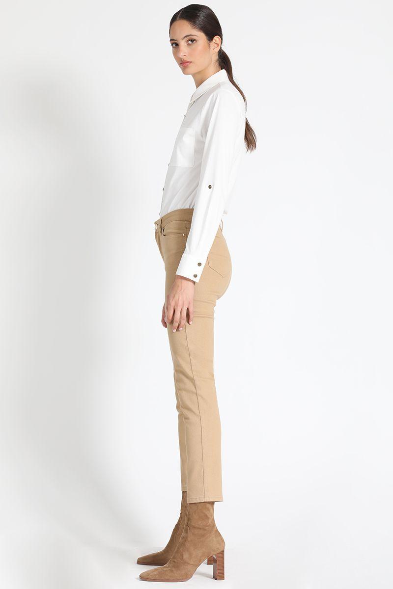 Jeans Slim Tiro Medio Camel Liola-2