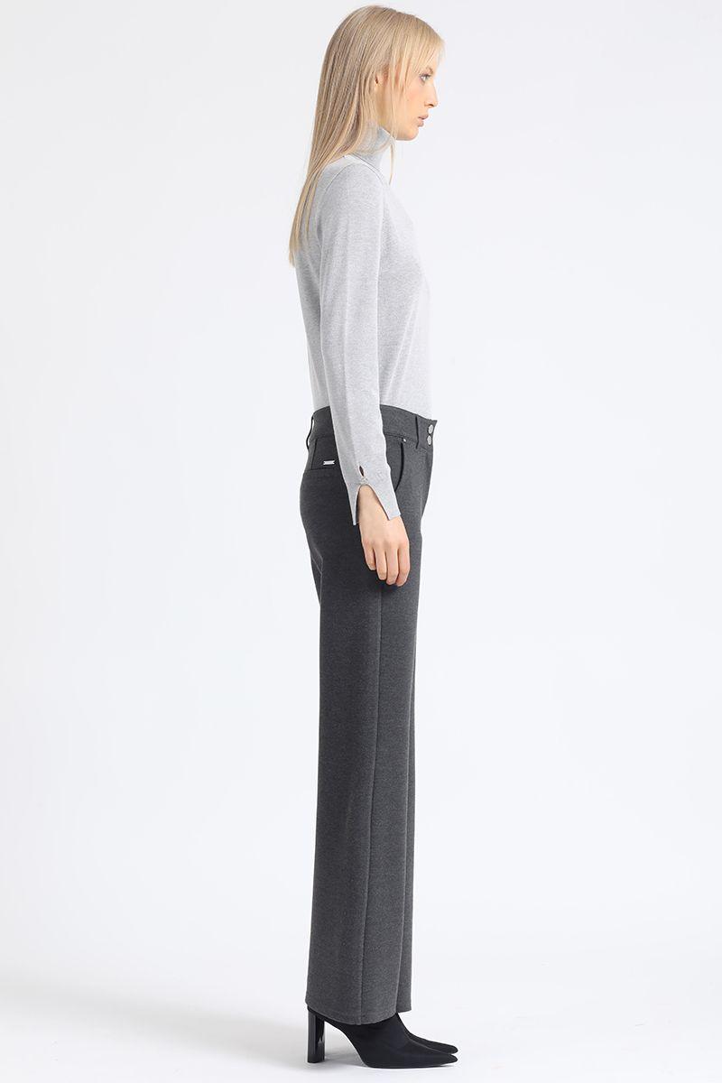 Pantalon Recto, Tiro Medio, Gris Liola-5