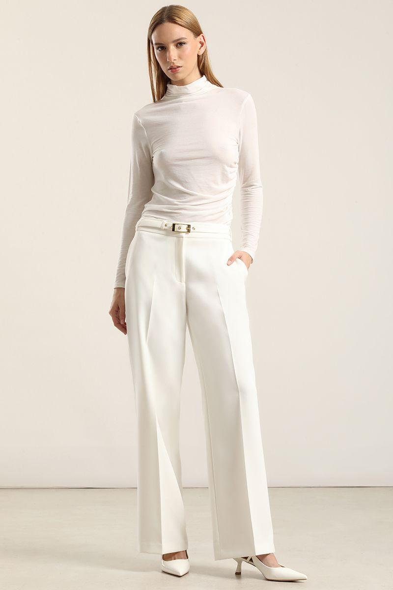 Top, cuello subido, crudo Liola-2