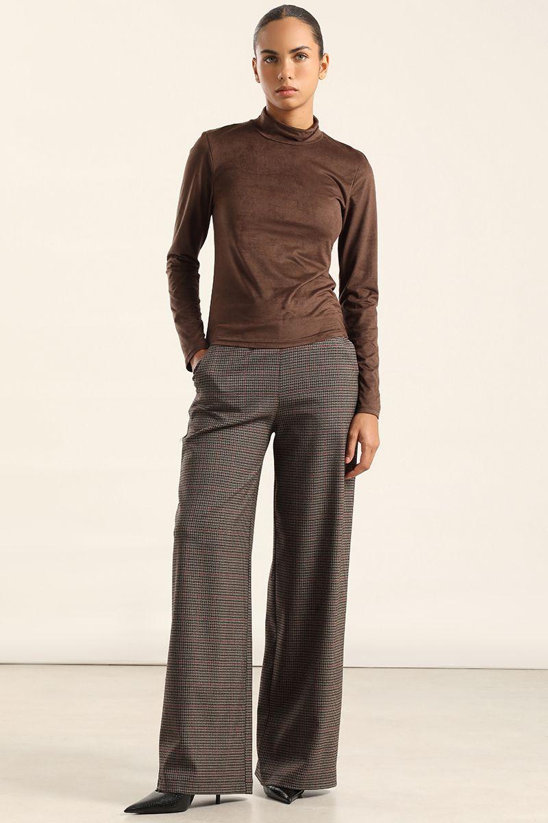 Top basico efecto gamuza, chocolate Liola-5