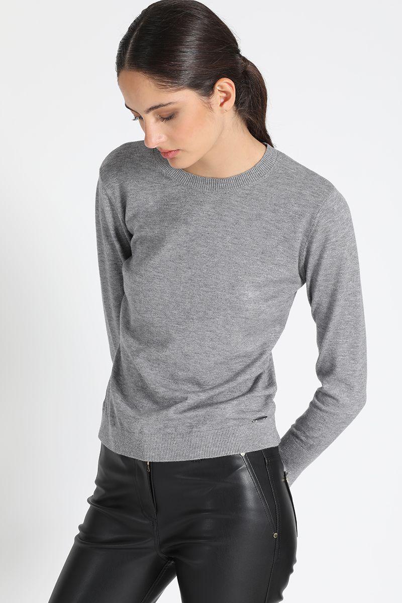 Jersey Tejido Cuello Redondo Gris Liola-0