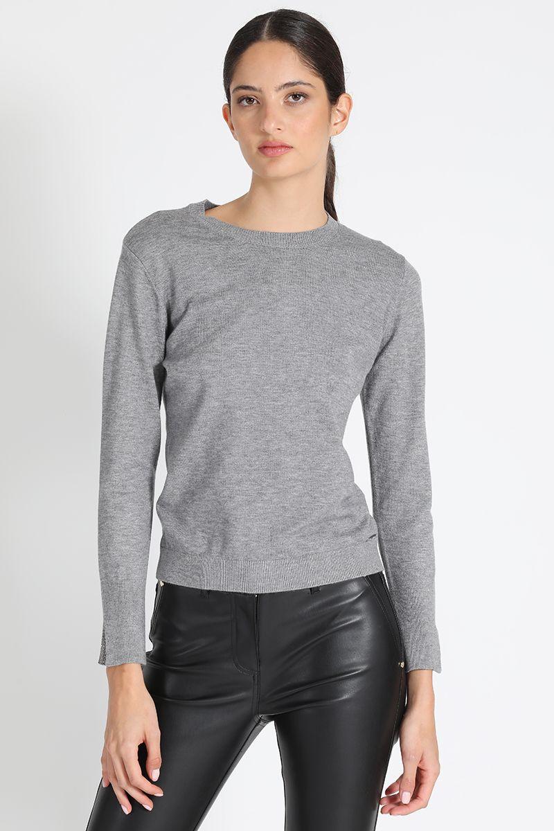 Jersey Tejido Cuello Redondo Gris Liola-3