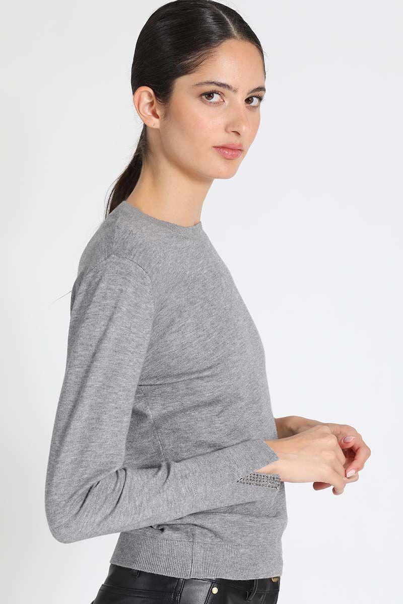 Jersey Tejido Cuello Redondo Gris Liola-4