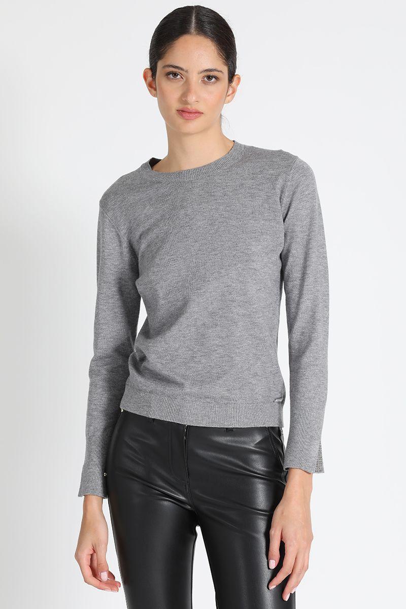 Jersey Tejido Cuello Redondo Gris Liola-5