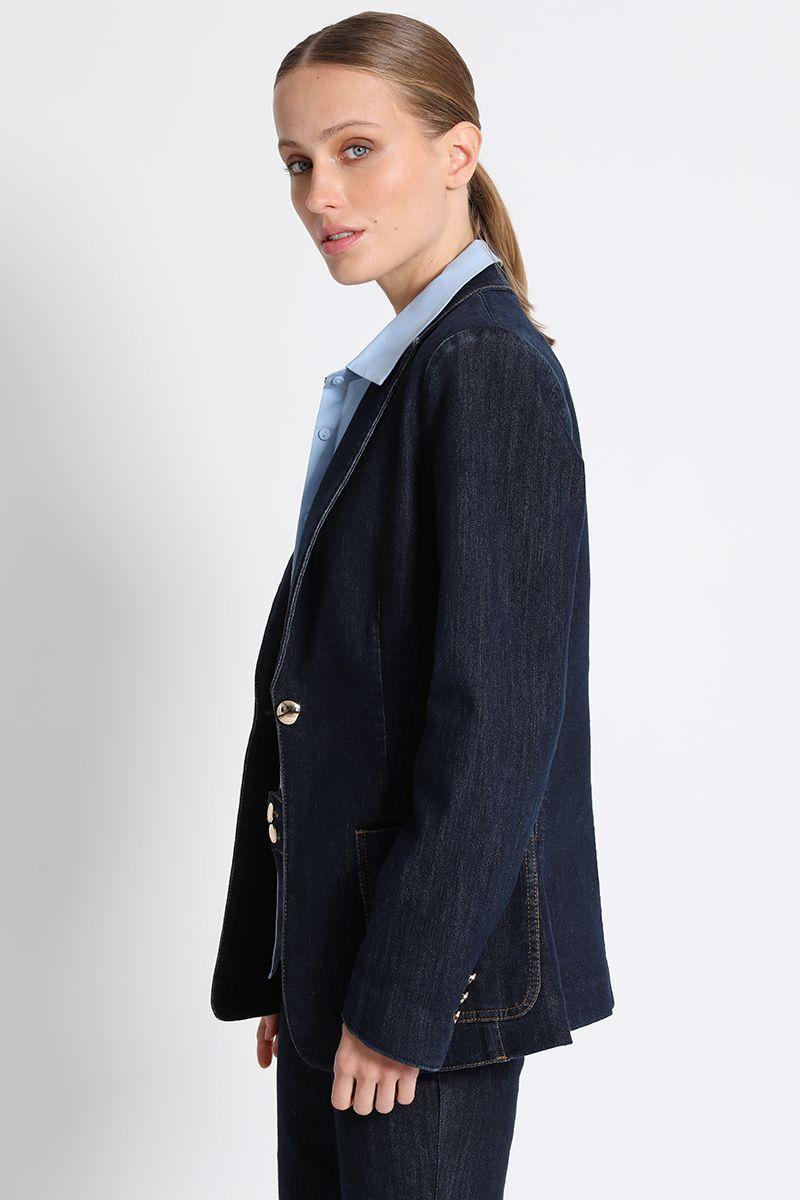 Blazer Denim Estampado Azul Liola-3