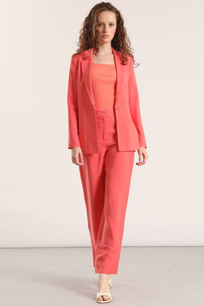Pantalón recto liola mujer coral-1
