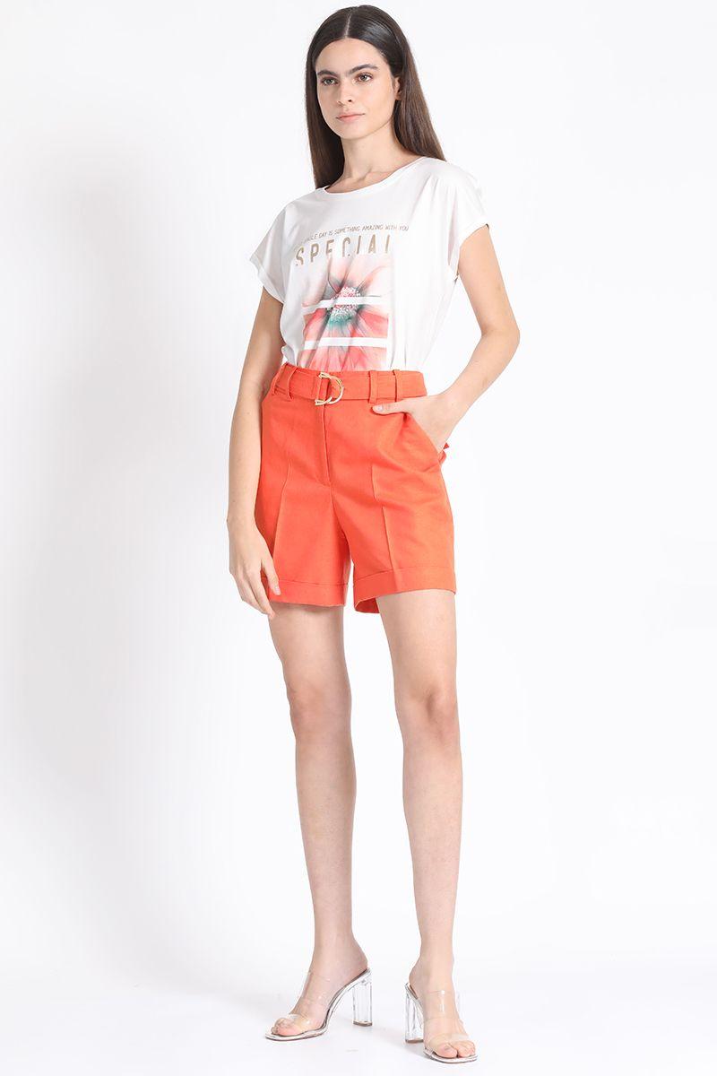 Short Con Cinturon Lino Algodón Oxido Liola-2