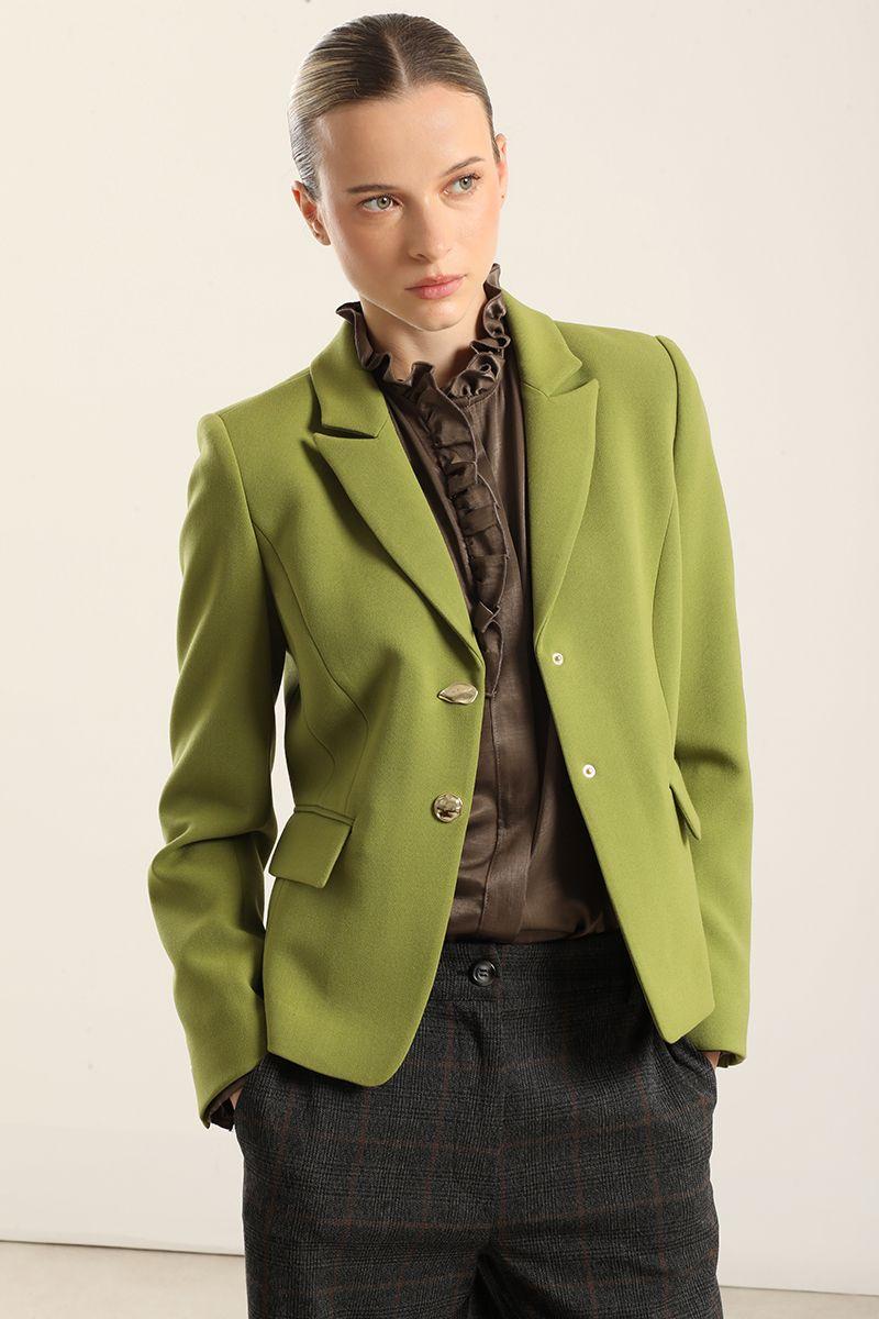 Blazer entallado, boton fantasia, pistacho Liola-3