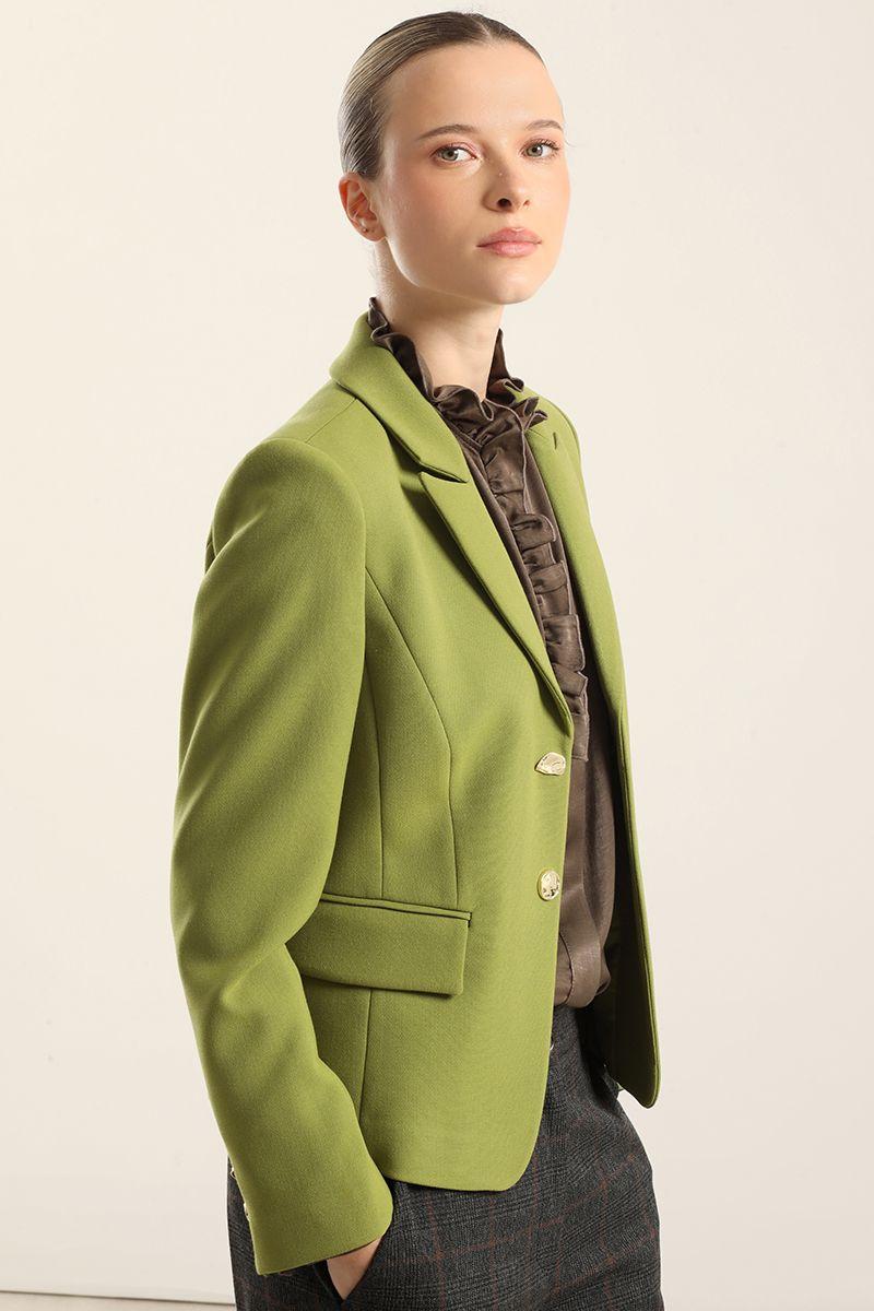 Blazer entallado, boton fantasia, pistacho Liola-4