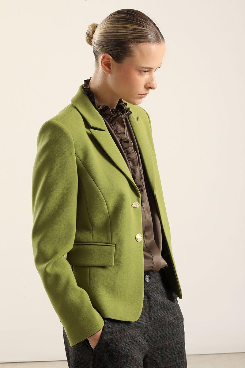 Blazer entallado, boton fantasia, pistacho Liola-6
