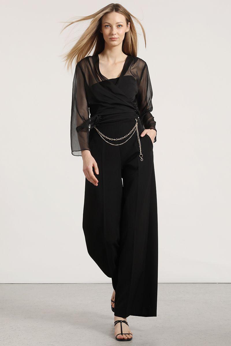 Pantalón cadena desmontable liola mujer negro-0