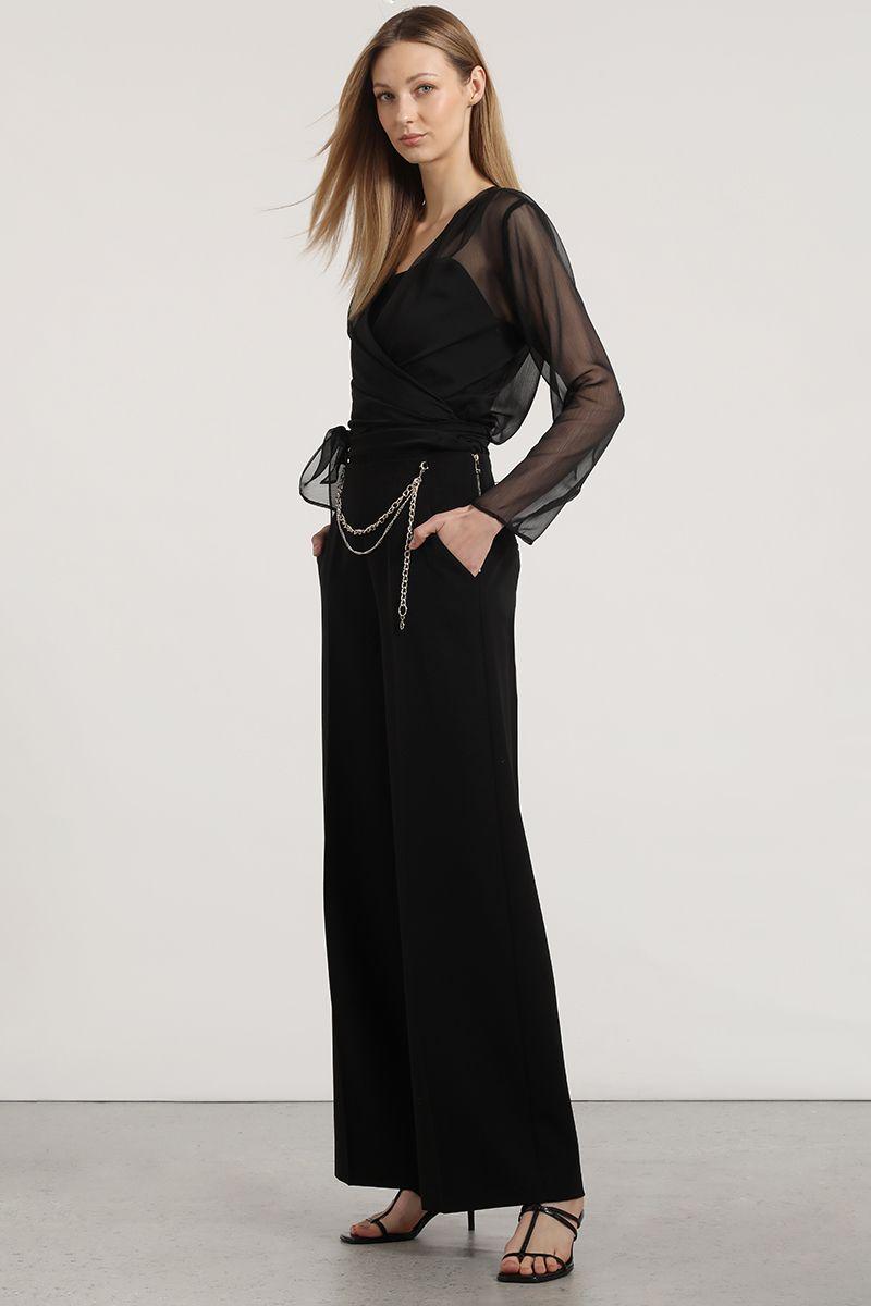 Pantalón cadena desmontable liola mujer negro-1