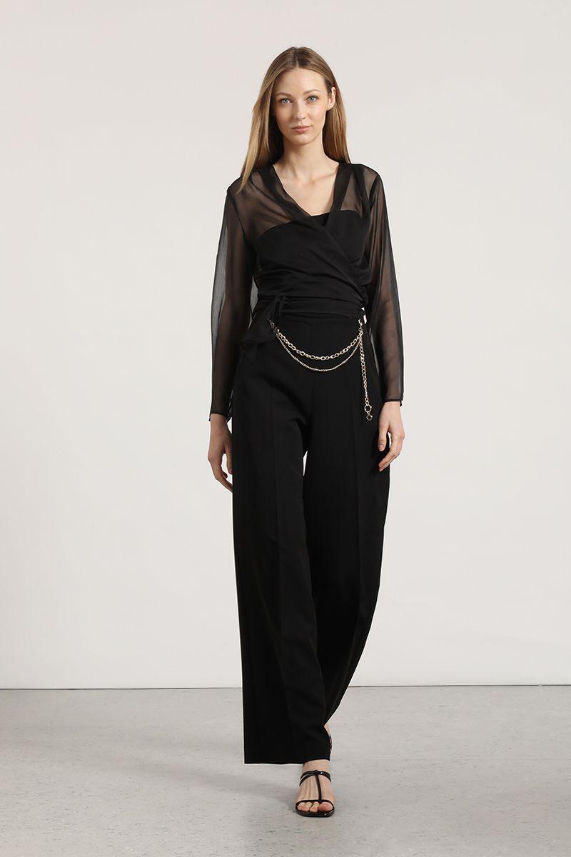 Pantalón cadena desmontable liola mujer negro-2