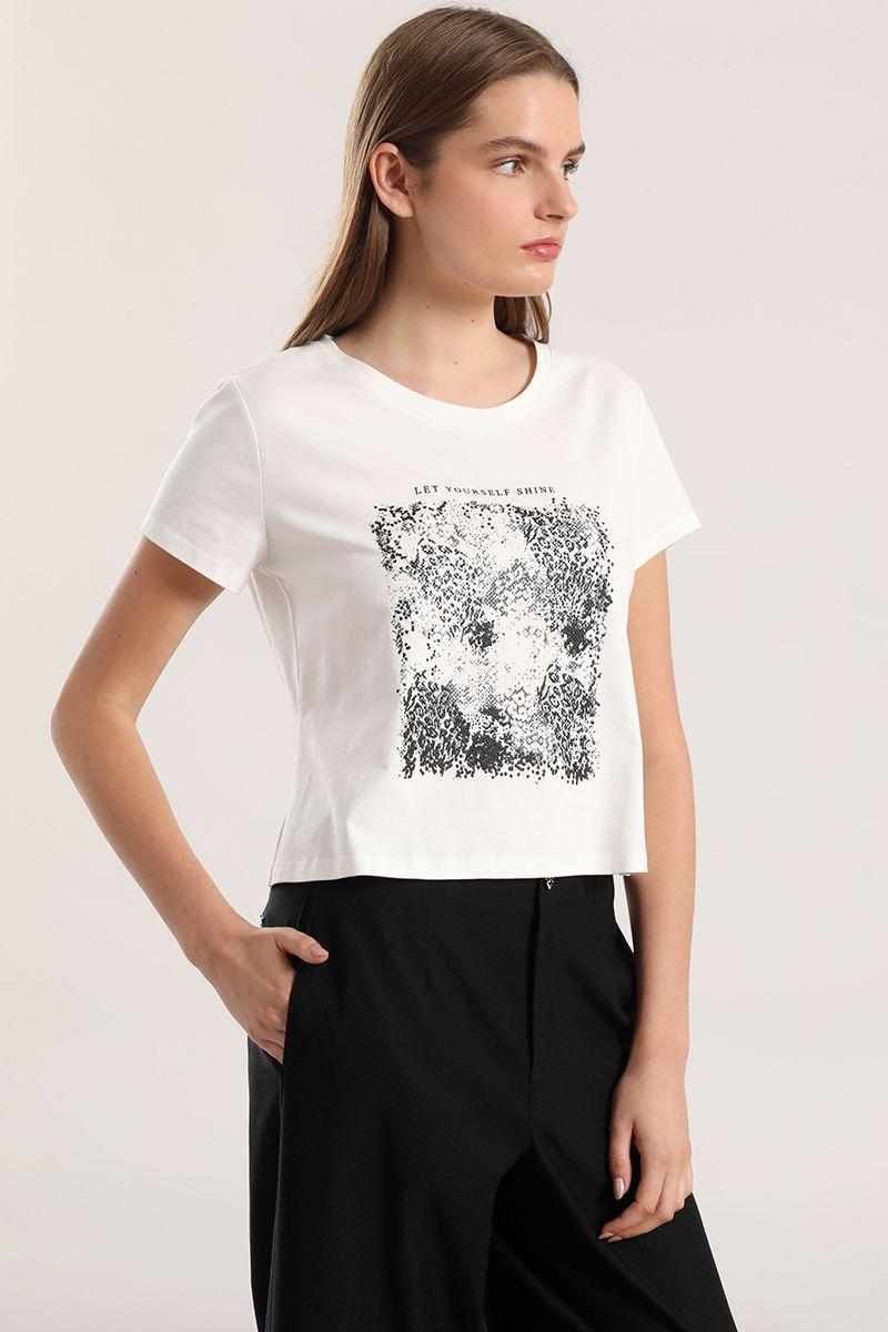Polera estampado animal liola mujer crudo-0