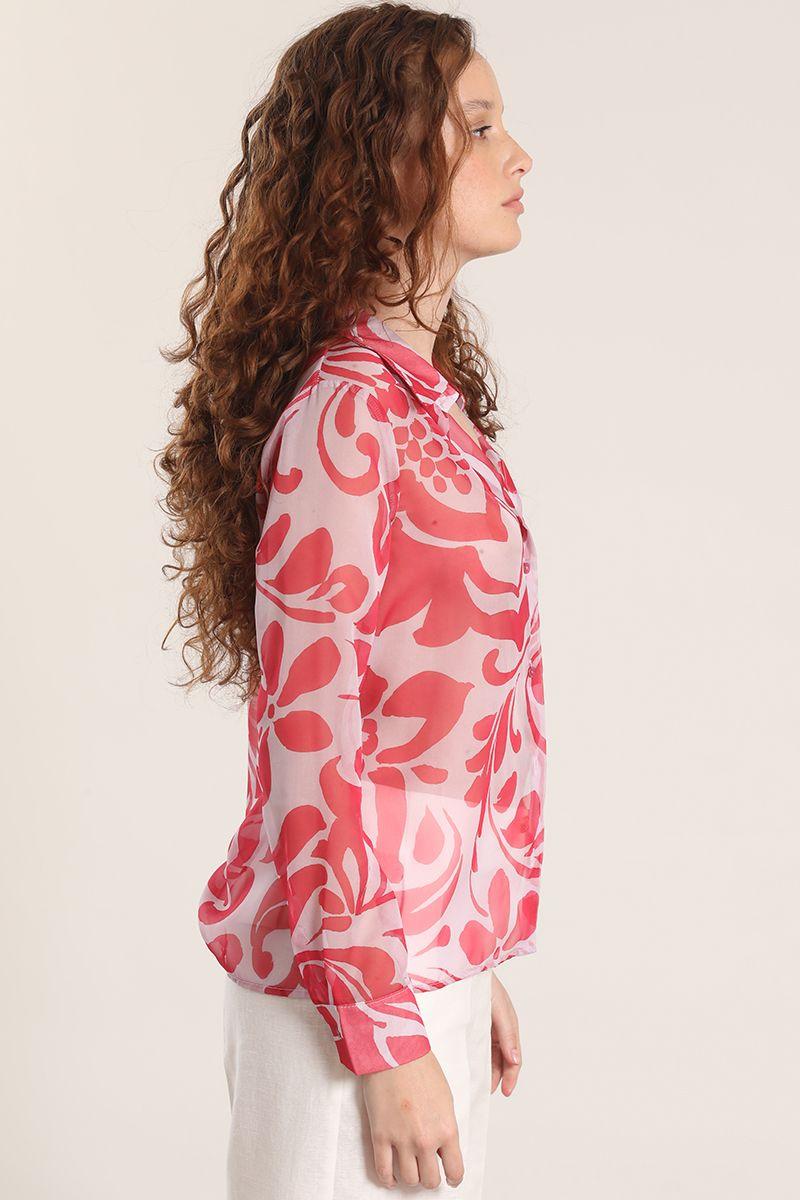 Blusa semitransparente estampado liola mujer rosa-4