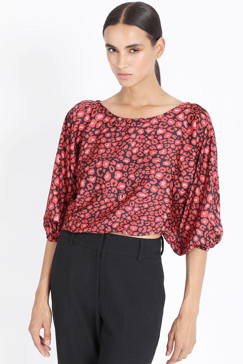Blusa Estampado Leopardo Contraste Negro Liola-2